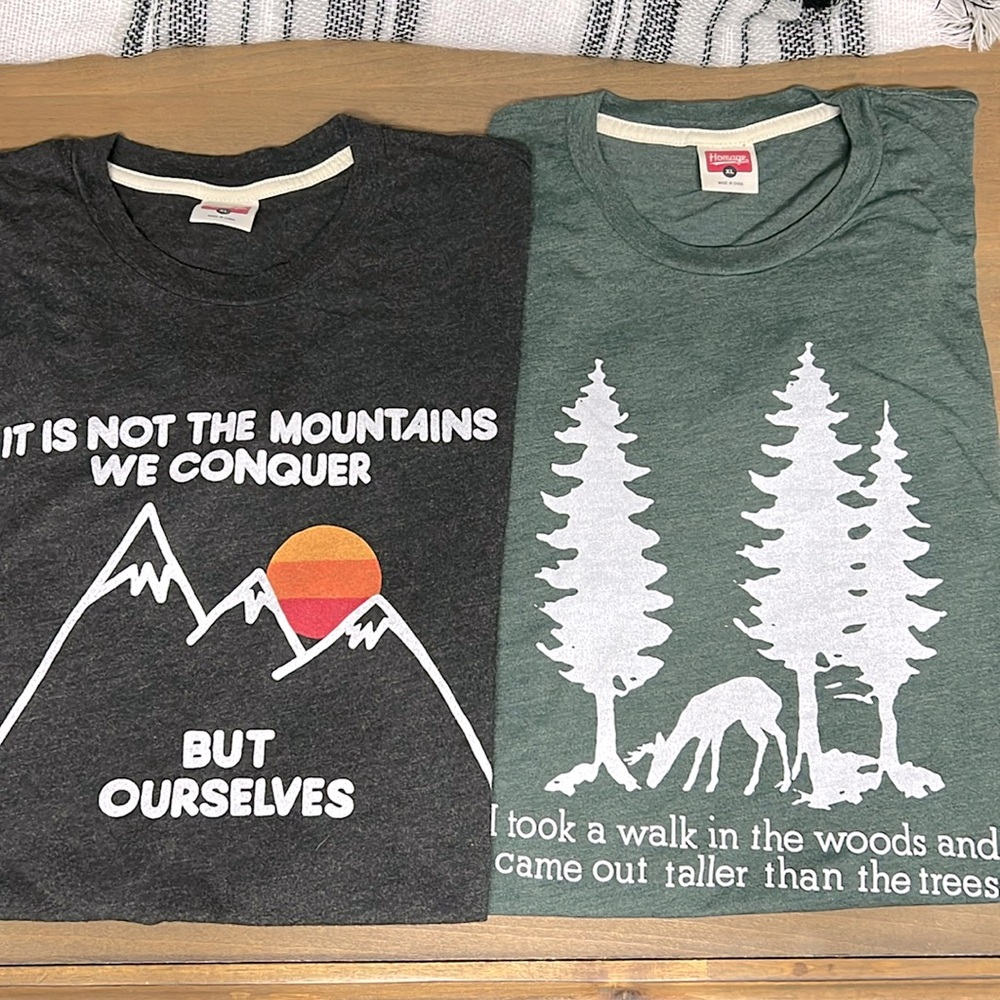Homage Nature Themed Shirts- Set of 2- Size XL